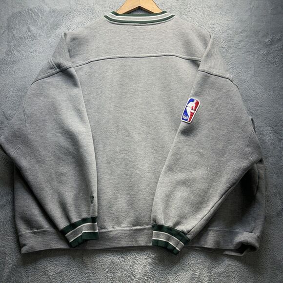 Vintage Milwaukee Bucks Sweatshirt Sz XL Gray Green NBA Basketball Crewneck 90s - Picture 2 of 14